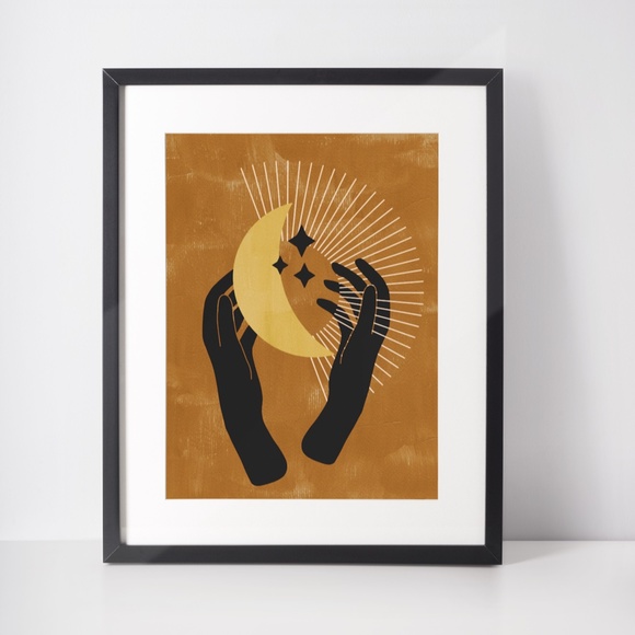 Wall Art Bohemian Celestial Hands Print Poster Illustration Unframed - Picture 7 of 17